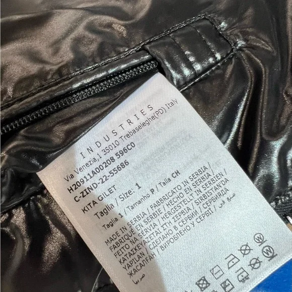 Moncler Kita Logo Print Nylon Vest Black Sm 1 - Picture 7 of 14